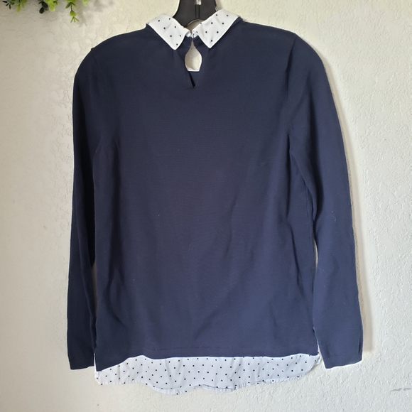 Tommy Hilfiger Preppy Collared Layer Pullover Polka Dot Size SP - Picture 5 of 8